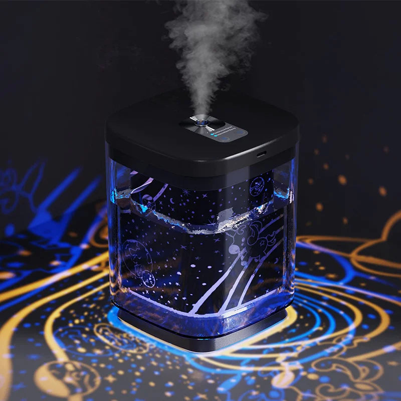 Air Humidifier With Dual Mist Modes And Colorful Nightlight