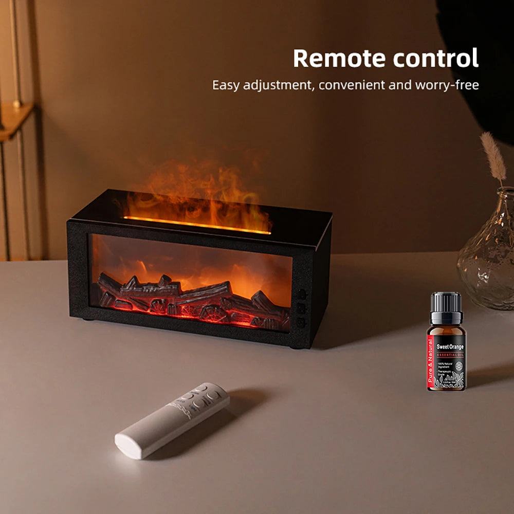 Flame Effect Humidifier And Aroma Diffuser With Remote Control