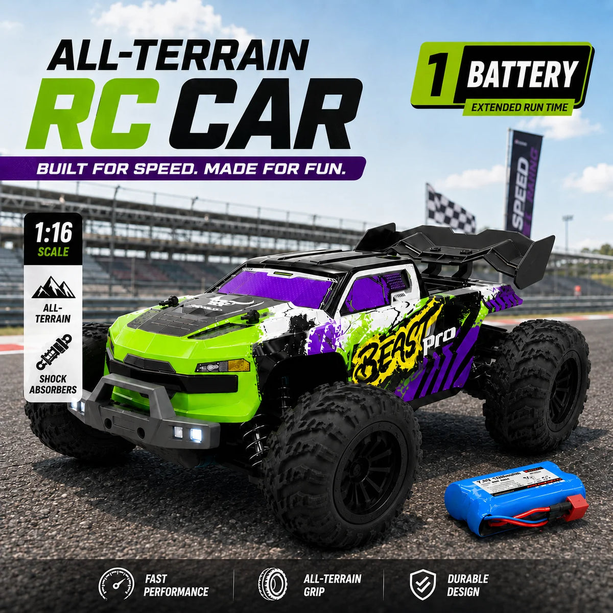 ZNLYRION Off Road RC Buggy Four Wheel Drive Racing Truck