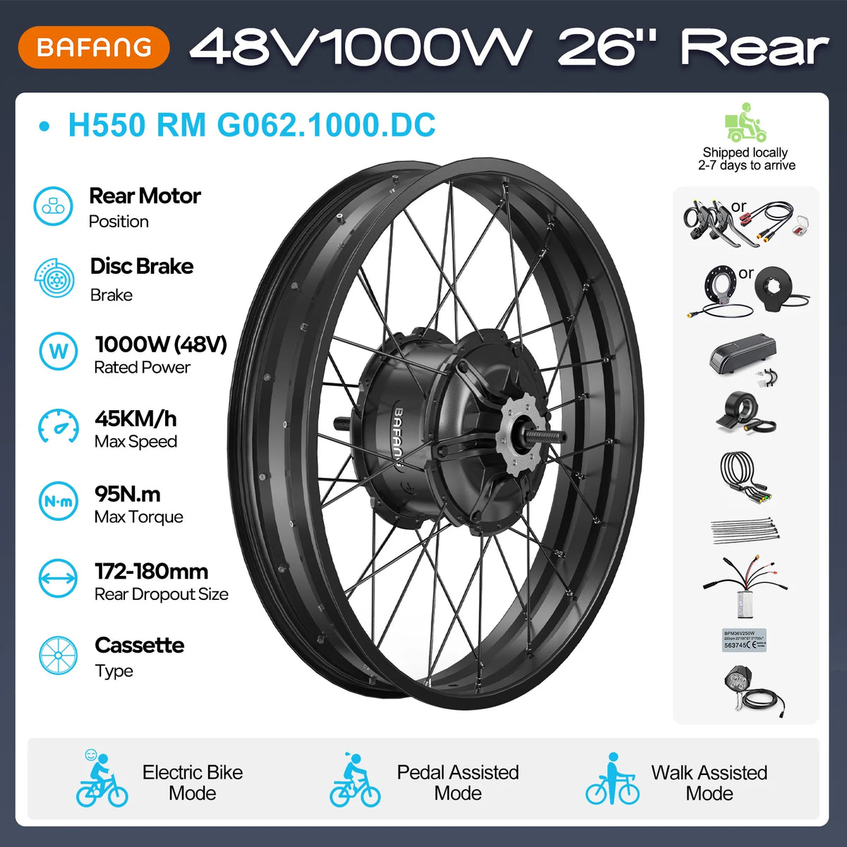 Bafang Brushless Rear Hub Motor For Cassette Wheel Drive