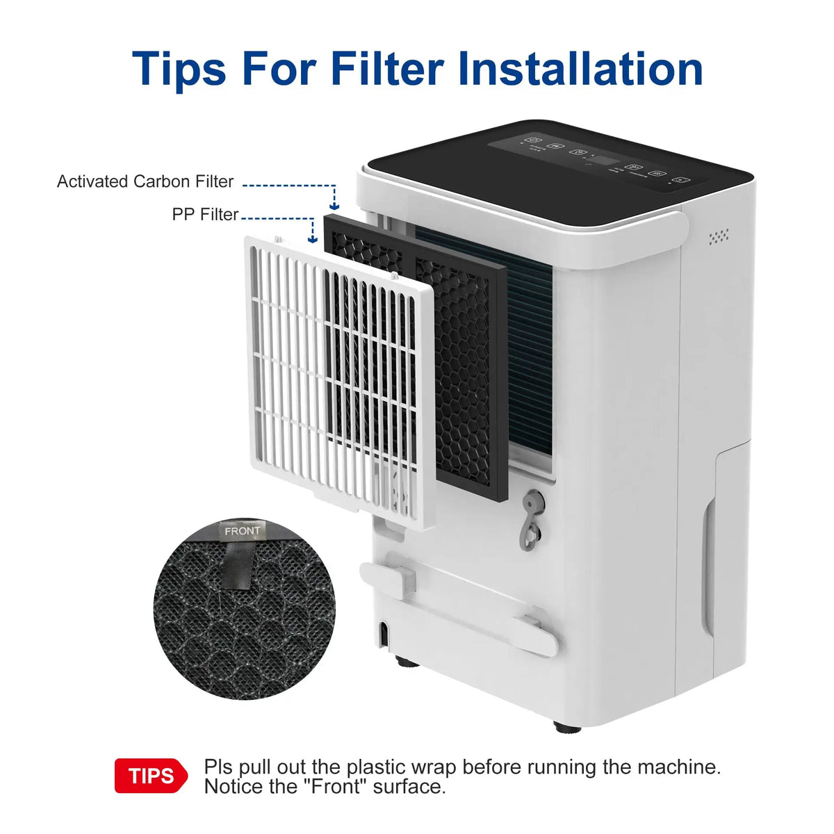 Shinco Home Dehumidifier With Automatic Drainage And Humidity Control