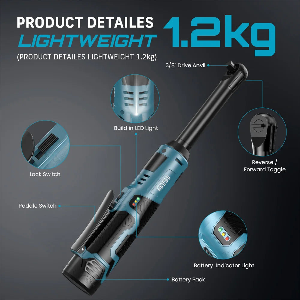 Seesii Cordless Electric Ratchet Wrench for Automotive Repair Tools