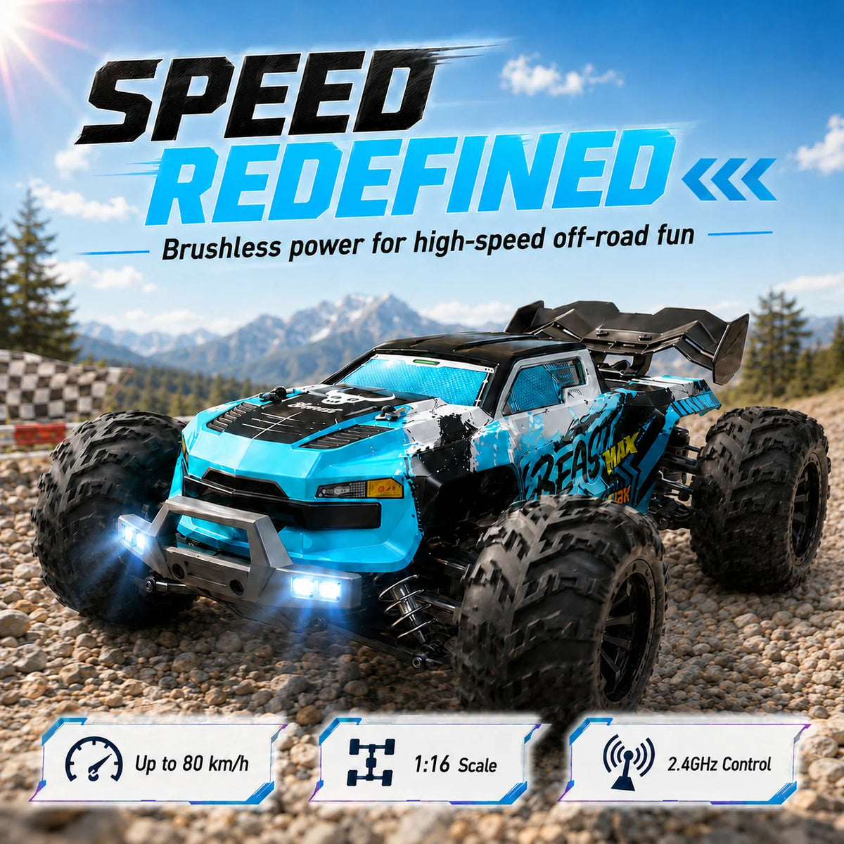 ZNLYRION Off Road RC Buggy Four Wheel Drive Racing Truck