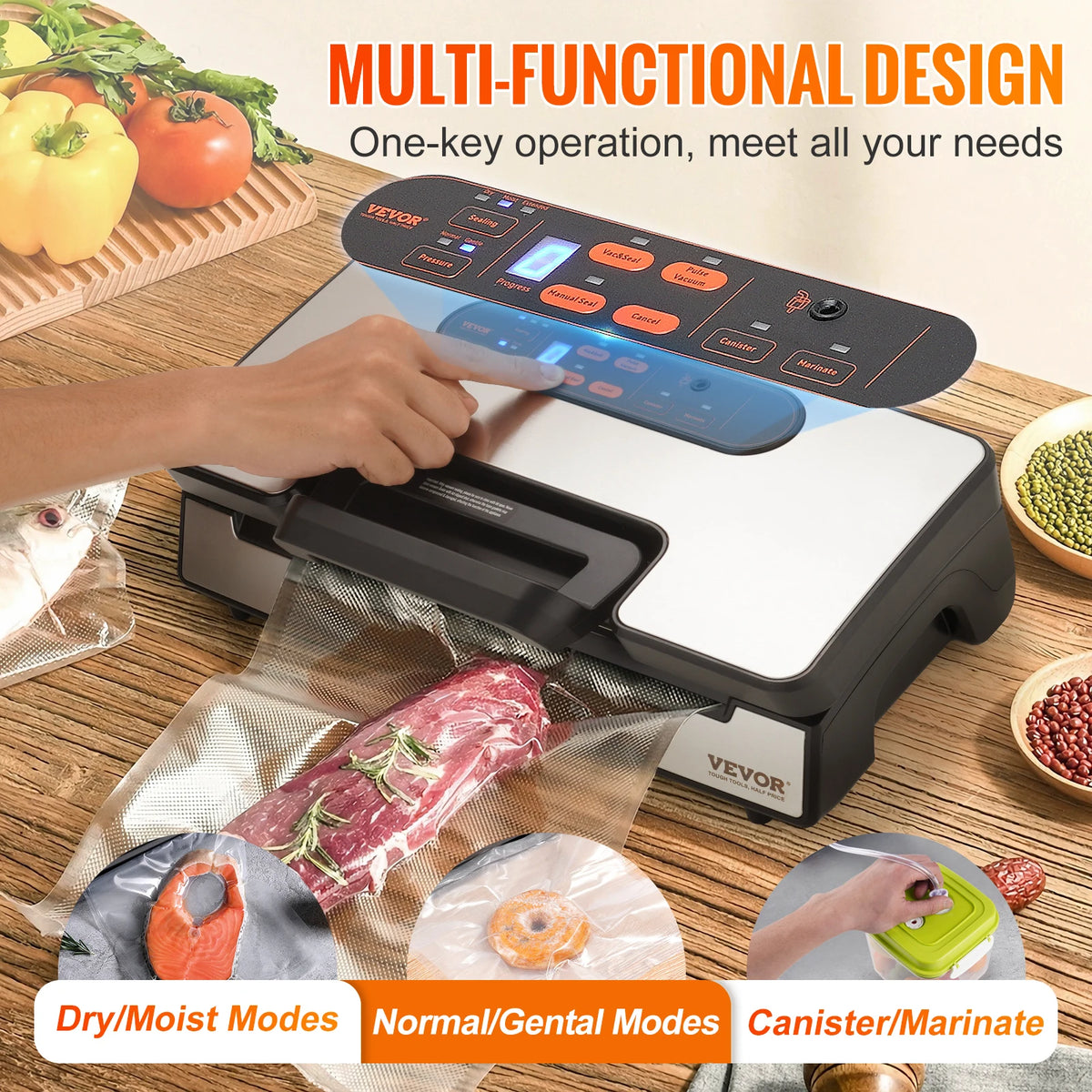 SucceBuy Food Vacuum Sealer Machine for Fresh Kitchen Storage