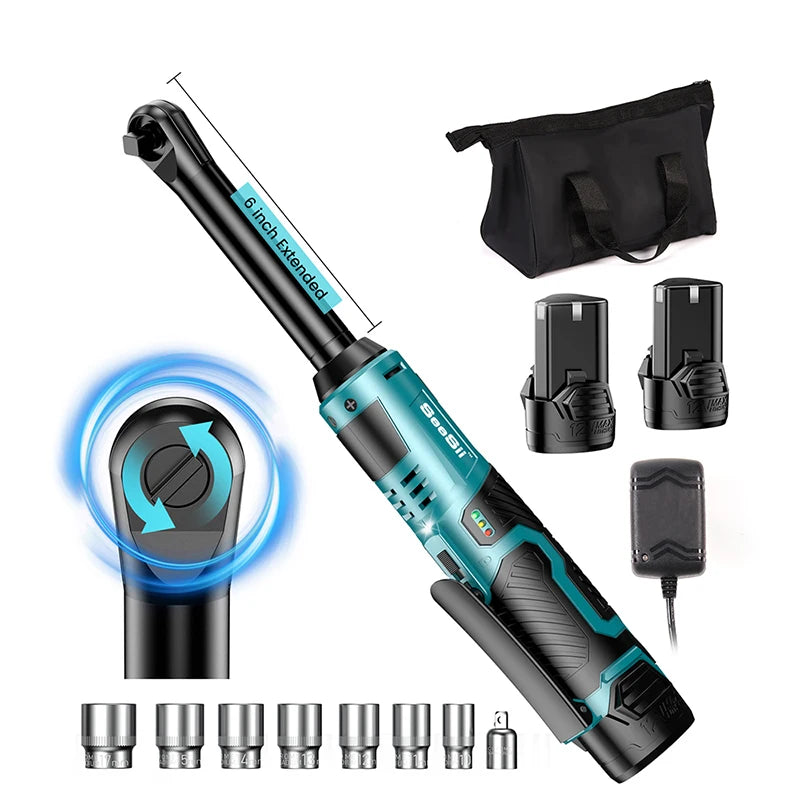 Seesii Cordless Electric Ratchet Wrench for Automotive Repair Tools
