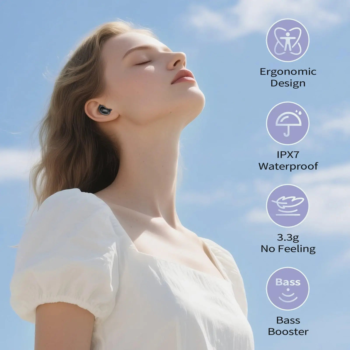 Drsaec Sleep Earbuds for Side Sleepers with ANC Bluetooth