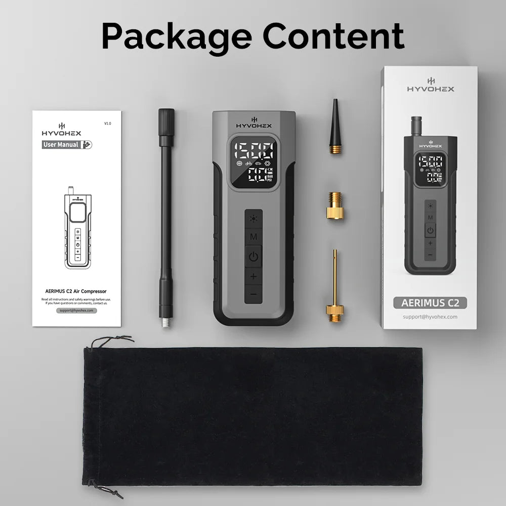 ETENWOLF C2 Wireless Portable Tire Inflator Compressor With LED Light