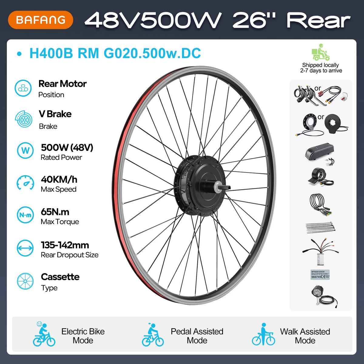Bafang Brushless Rear Hub Motor For Cassette Wheel Drive
