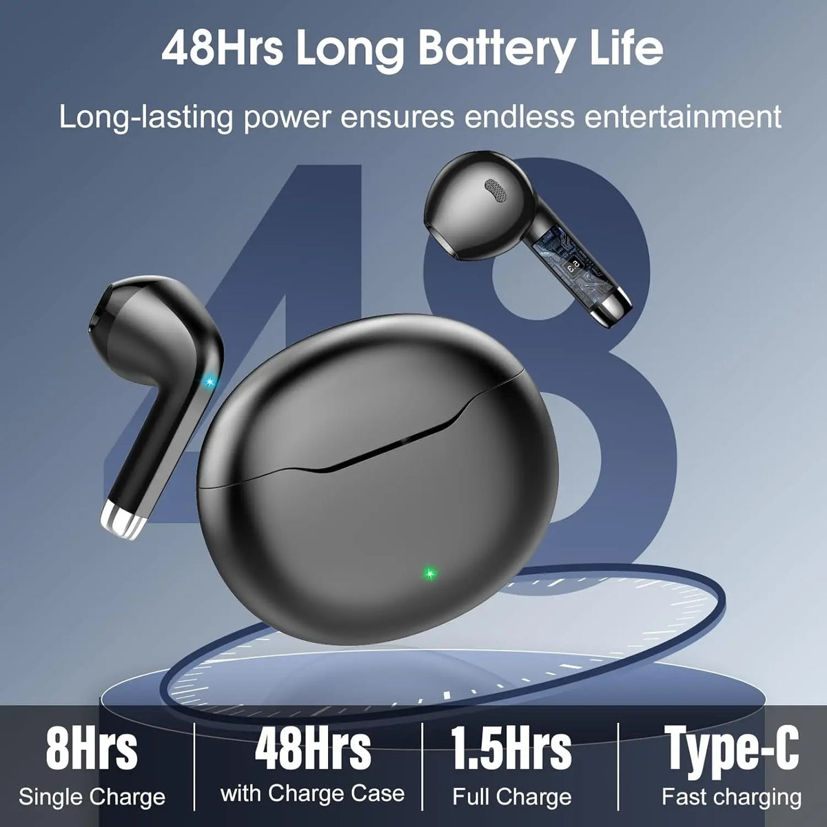 Kuizil T6 Wireless Bluetooth Earbuds With Active Noise Cancellation