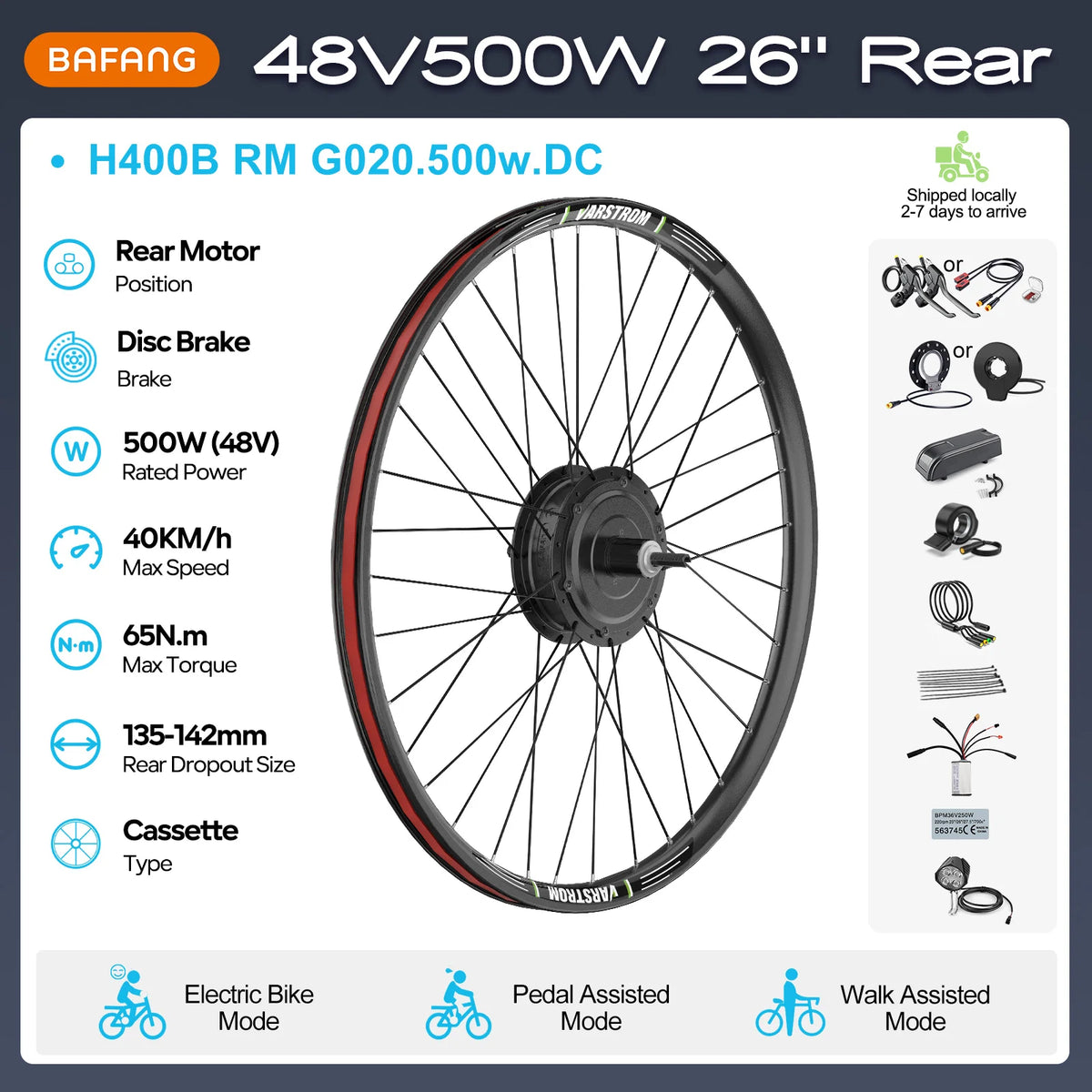 Bafang Brushless Rear Hub Motor For Cassette Wheel Drive