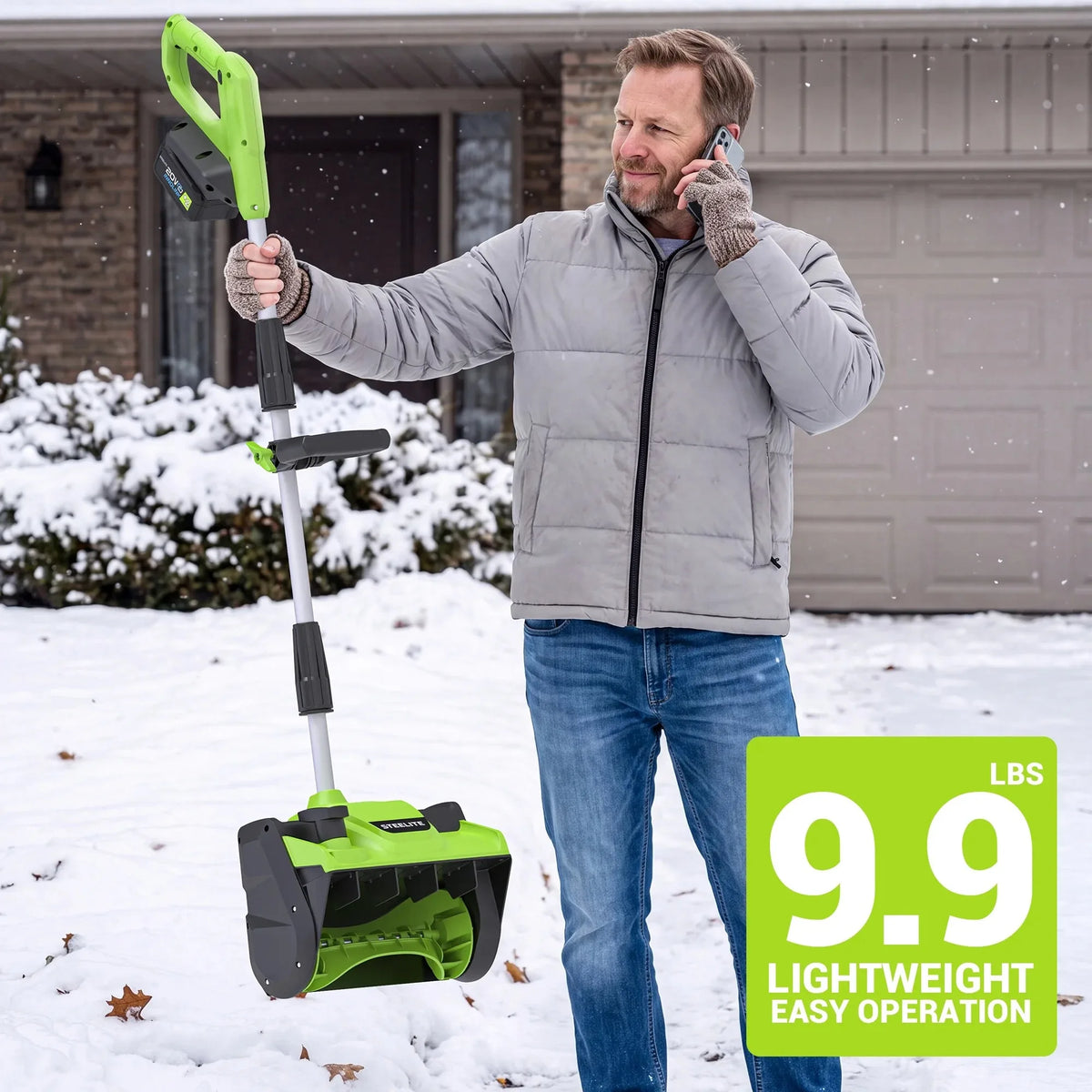 Deli 21V Cordless Snow Blower With Adjustable Directional Plate
