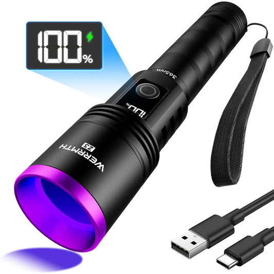 TUOWEE Waterproof UV Flashlight with Filter and LCD Display