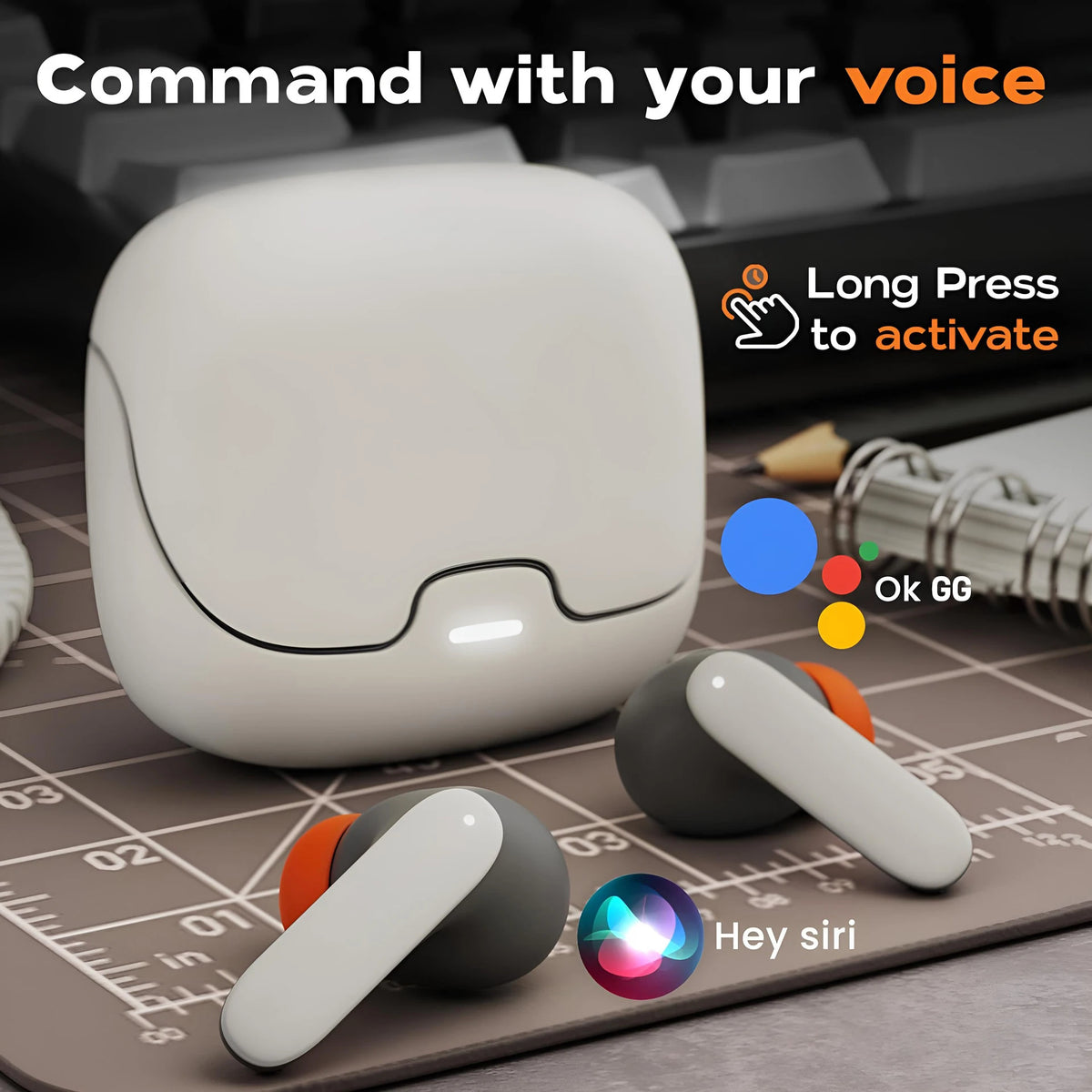 Sivir Wireless Earphones Bluetooth Noise Cancelling Touch Control
