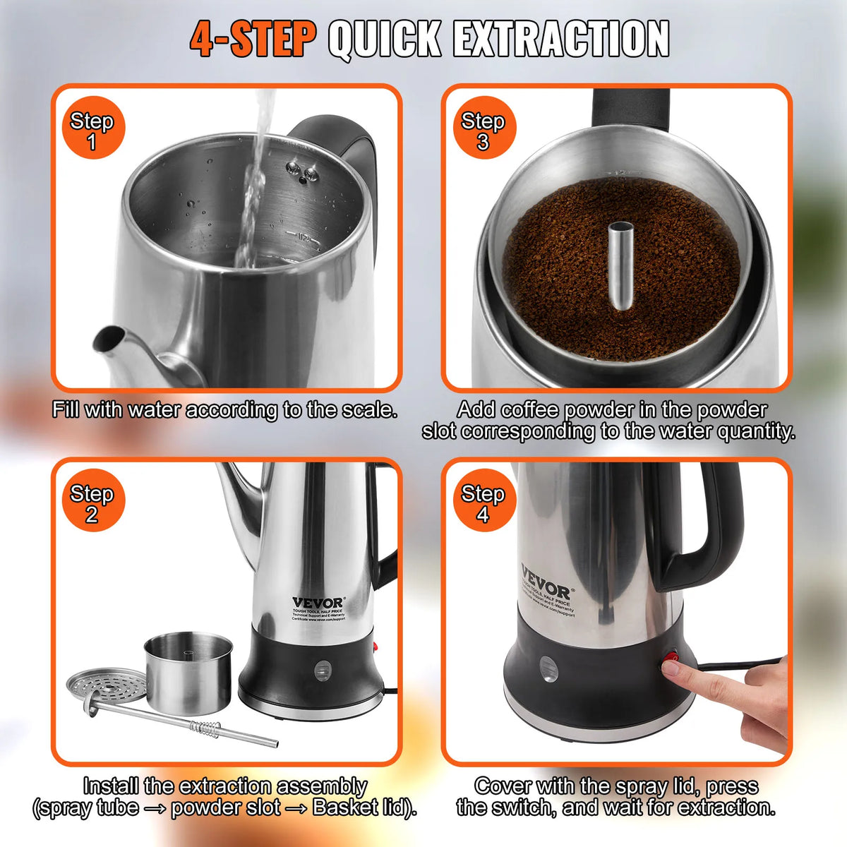 SucceBuy Electric Percolator Coffee Maker With Automatic Keep Warm Function