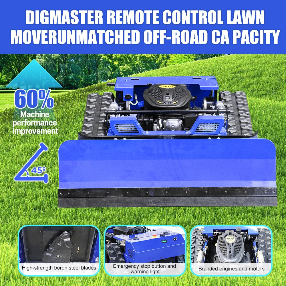 MASENTER Remote Control Crawler Lawn Mower With Snow Plow