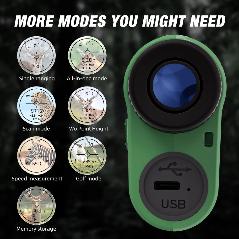 REVASRI Laser Rangefinder With Slope Compensation For Hunting And Golf