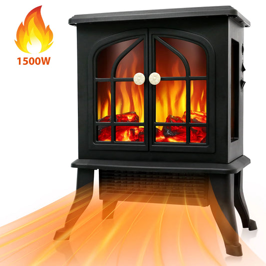 Electric Fireplace Heater With Realistic 3D Flame And Overheat Protection