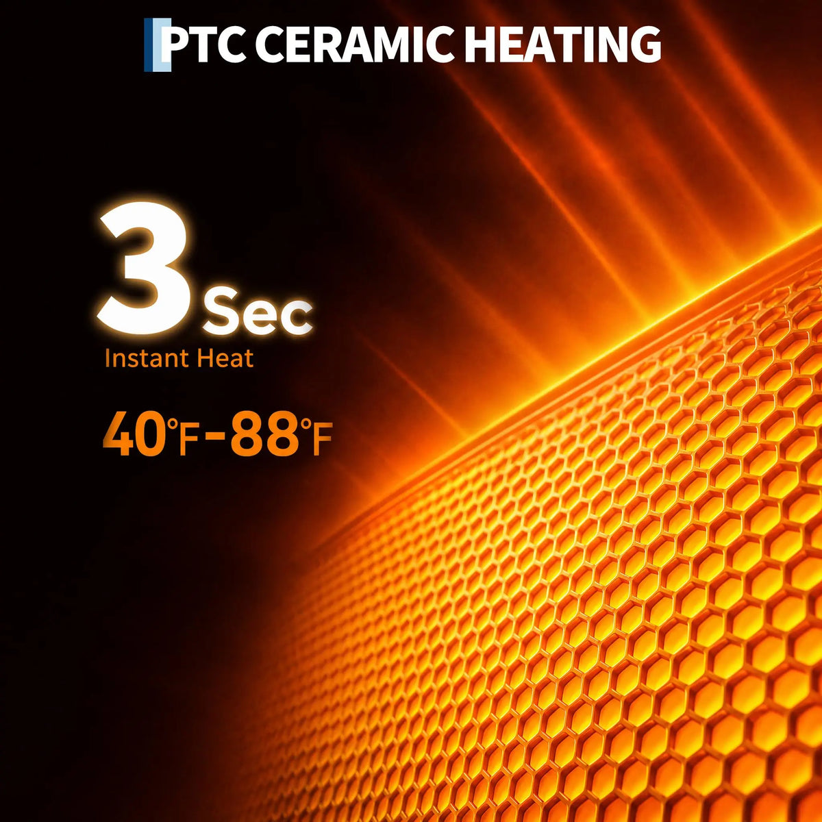 HiMISS Portable Ceramic Space Heater With Adjustable Thermostat