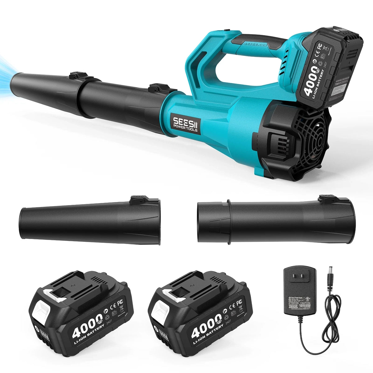 SeeSii Brushless Cordless Turbo Blower for Lawn Care and Debris