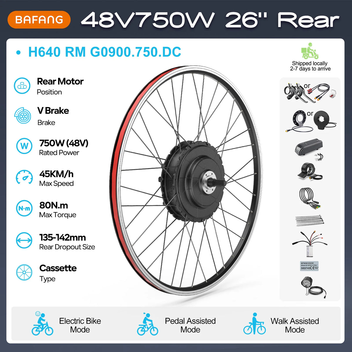 Bafang Brushless Rear Hub Motor For Cassette Wheel Drive