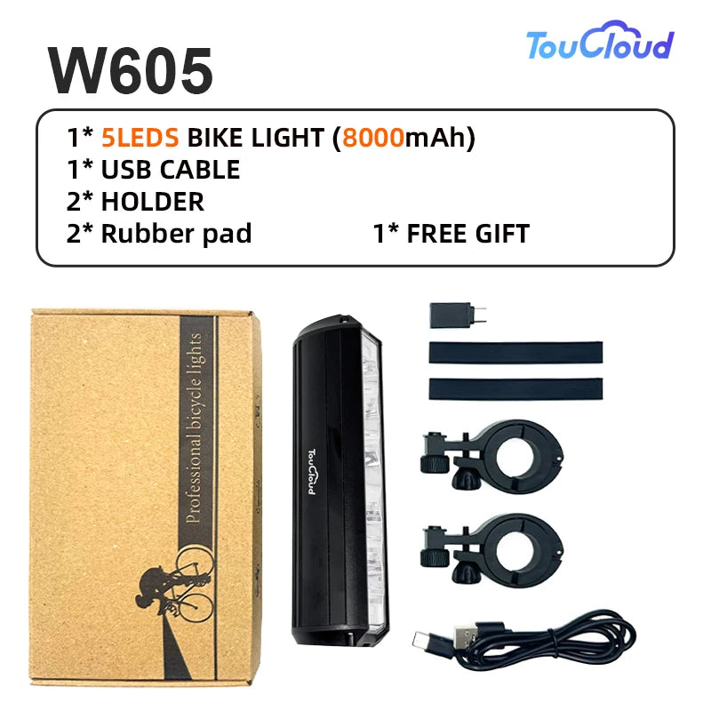 TouCloud Waterproof Front Bicycle Light With Power Bank
