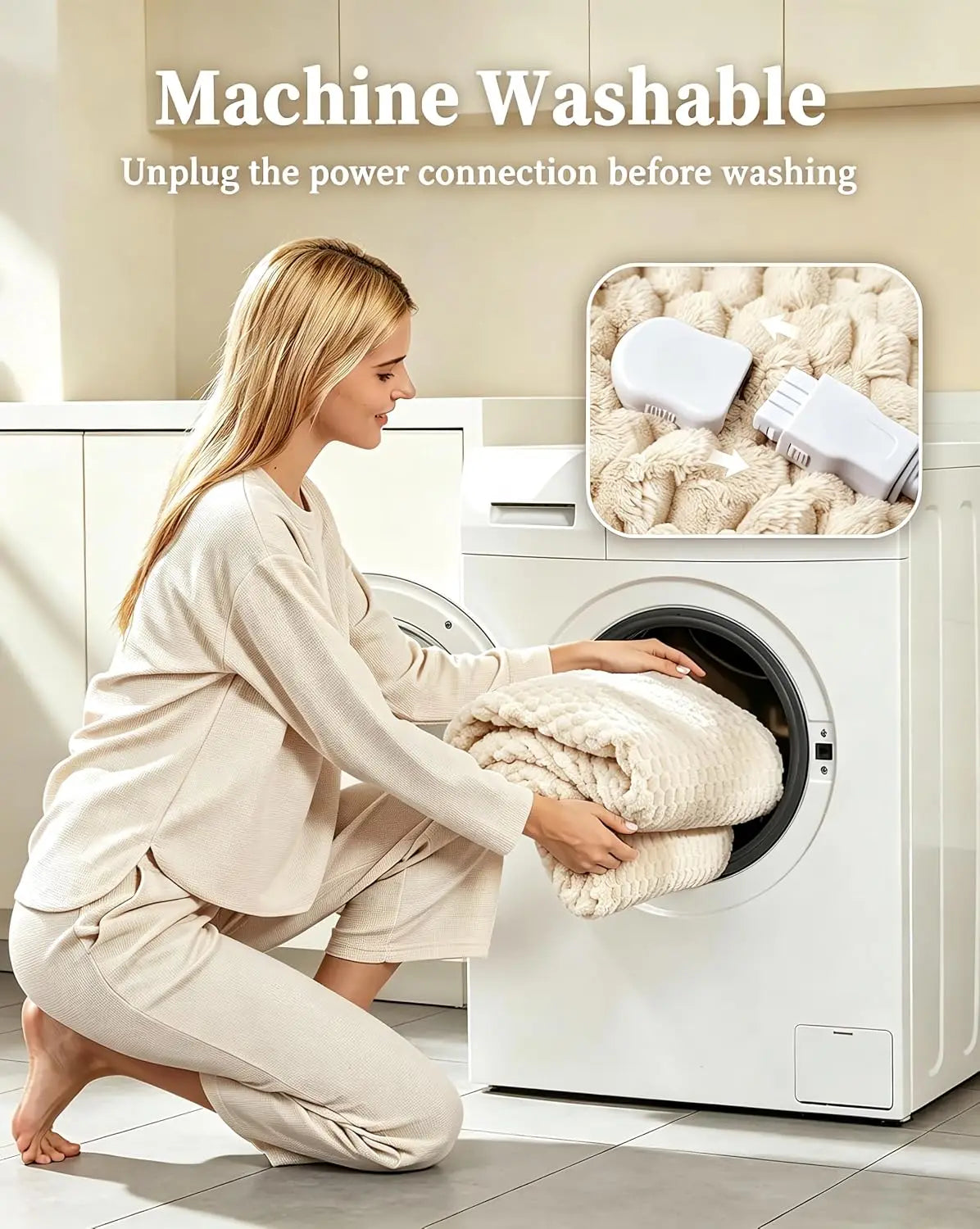 Garvee Flannel Sherpa Electric Heating Blanket With 10 Heat Settings