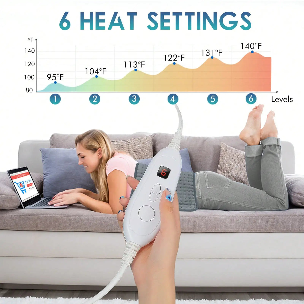 Heating Pad With Handles For Neck Back And Muscle Relief