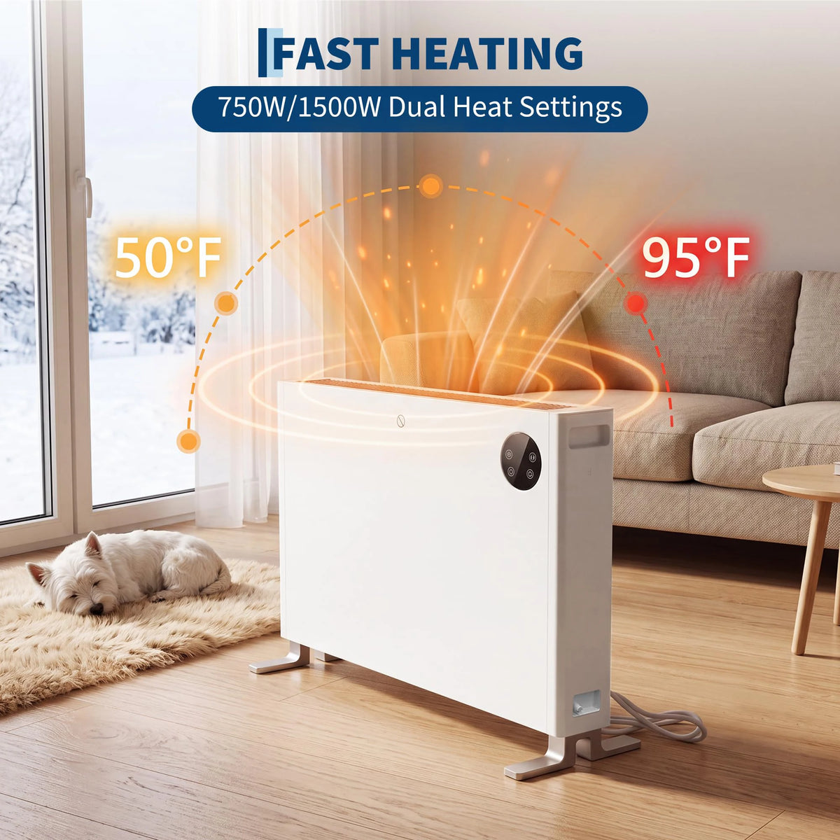 Gaomon Convection Space Heater With Remote And Adjustable Thermostat