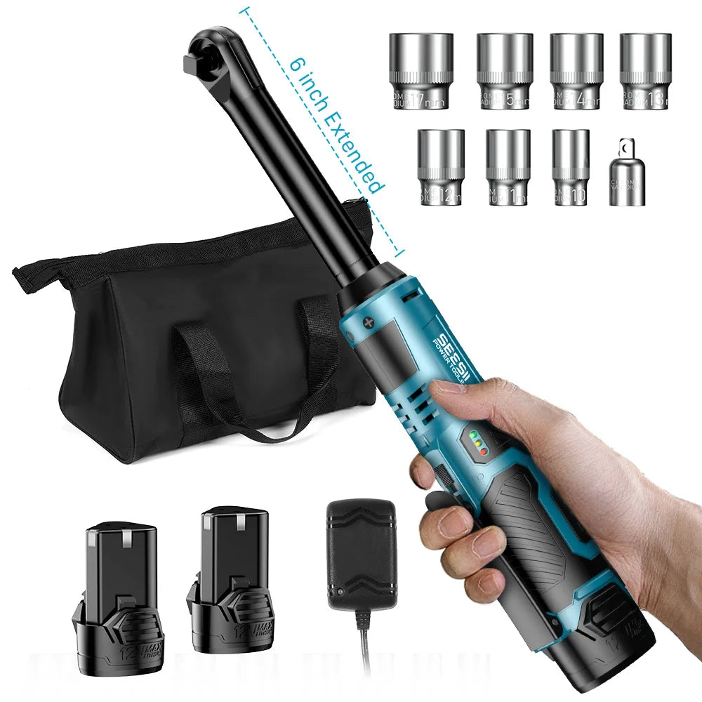 Seesii Cordless Electric Ratchet Wrench for Automotive Repair Tools