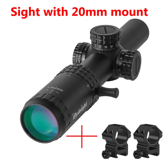 Bestsight 1-5X24 Tactical Rifle Scope With Red Green Illuminated Reticle