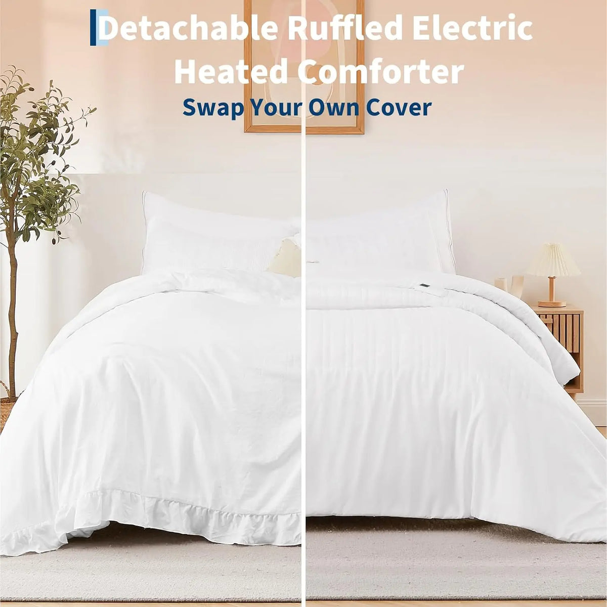 Garvee Electric Heating Blanket With Detachable Thermostat And Cover