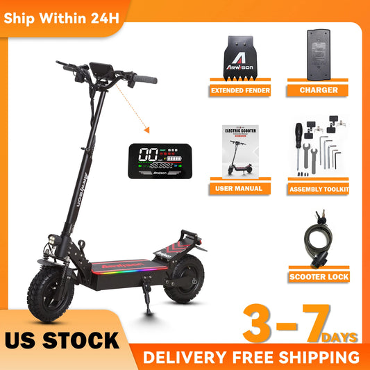 Arwibon Q30 Adult Electric Scooter With Folding Off Road Design