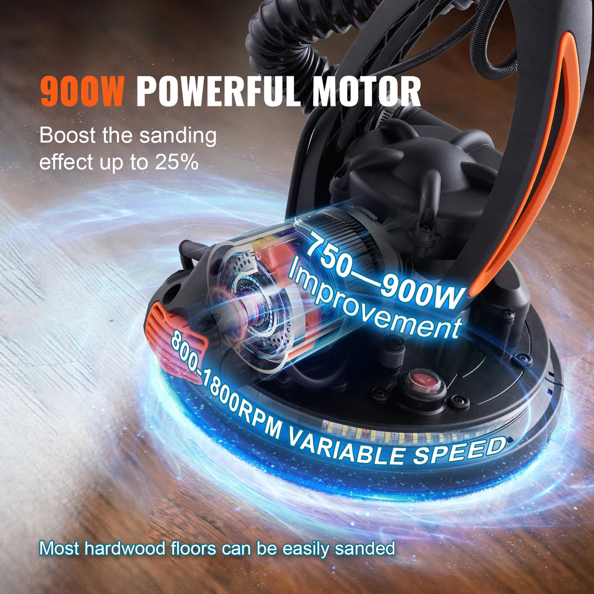 SucceBuy Electric Drywall Sander With Variable Speed And Self Suction Handle