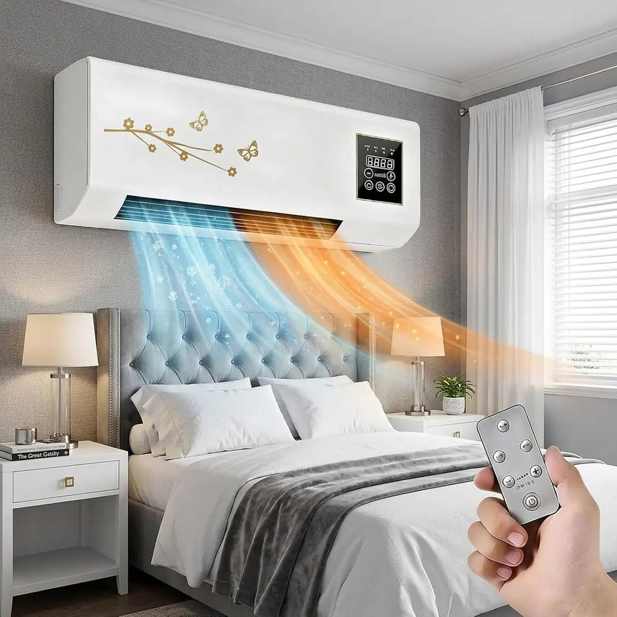 Wall Mounted Electric Heater And Fan With Remote Control