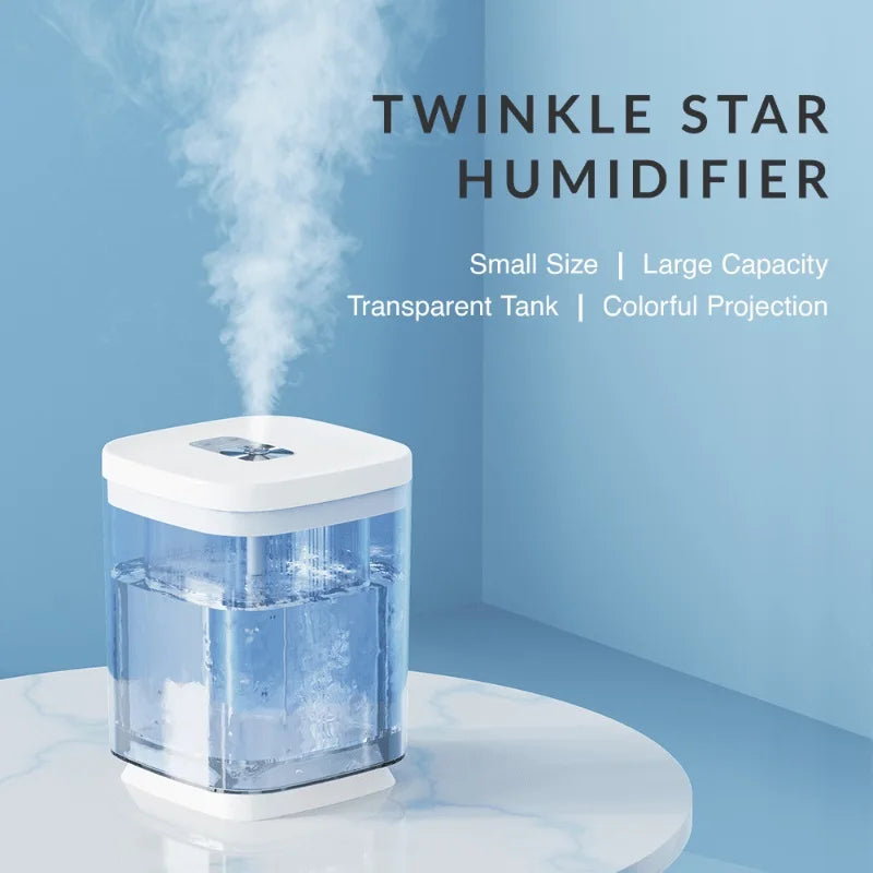 Air Humidifier With Dual Mist Modes And Colorful Nightlight