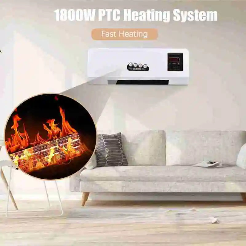 Wall Mounted Space Heater With Digital Display And Timer