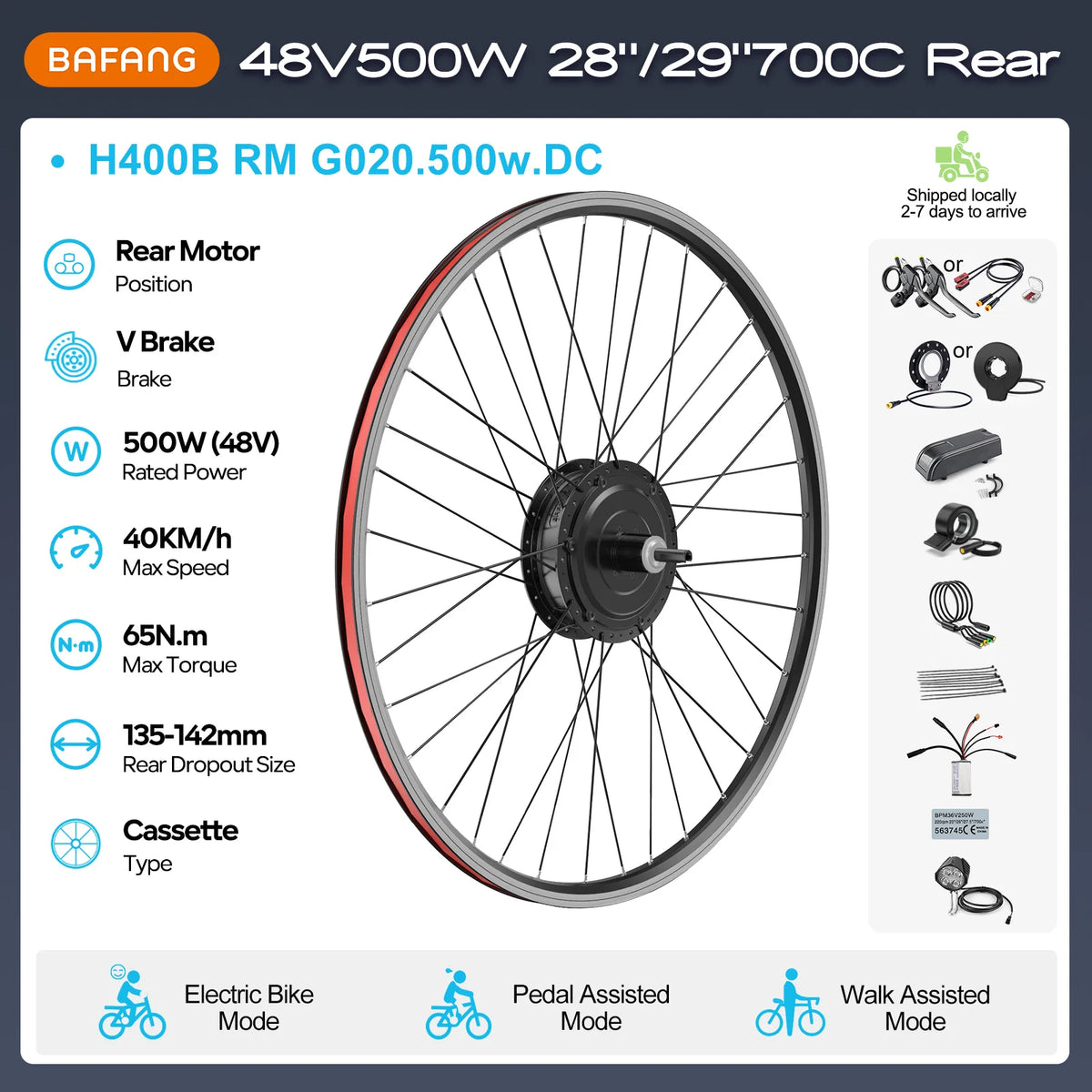 Bafang Brushless Rear Hub Motor For Cassette Wheel Drive