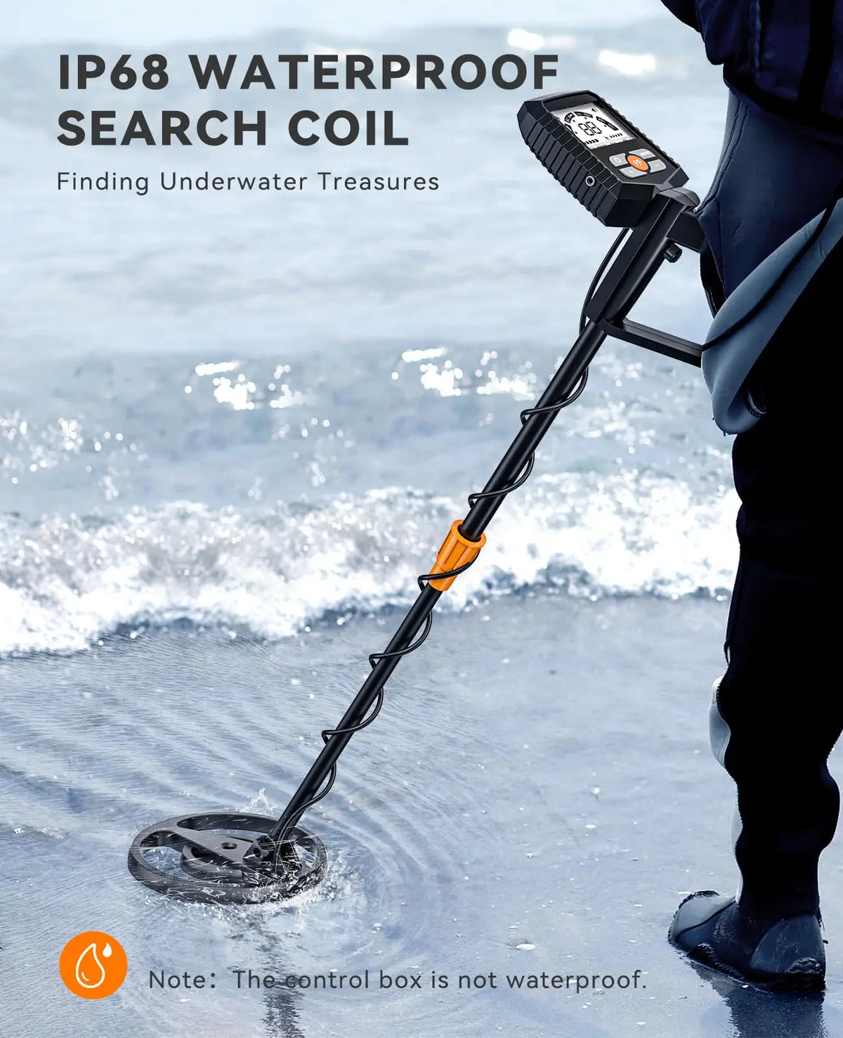 SUNPOW Professional Waterproof Metal Detector With Pinpoint Gold Detection Modes