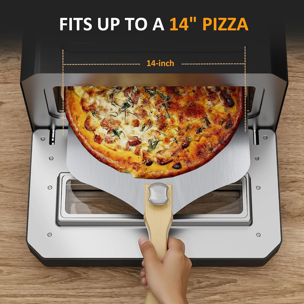 Portable Electric Pizza Oven With Preset Cooking And Baking Stone