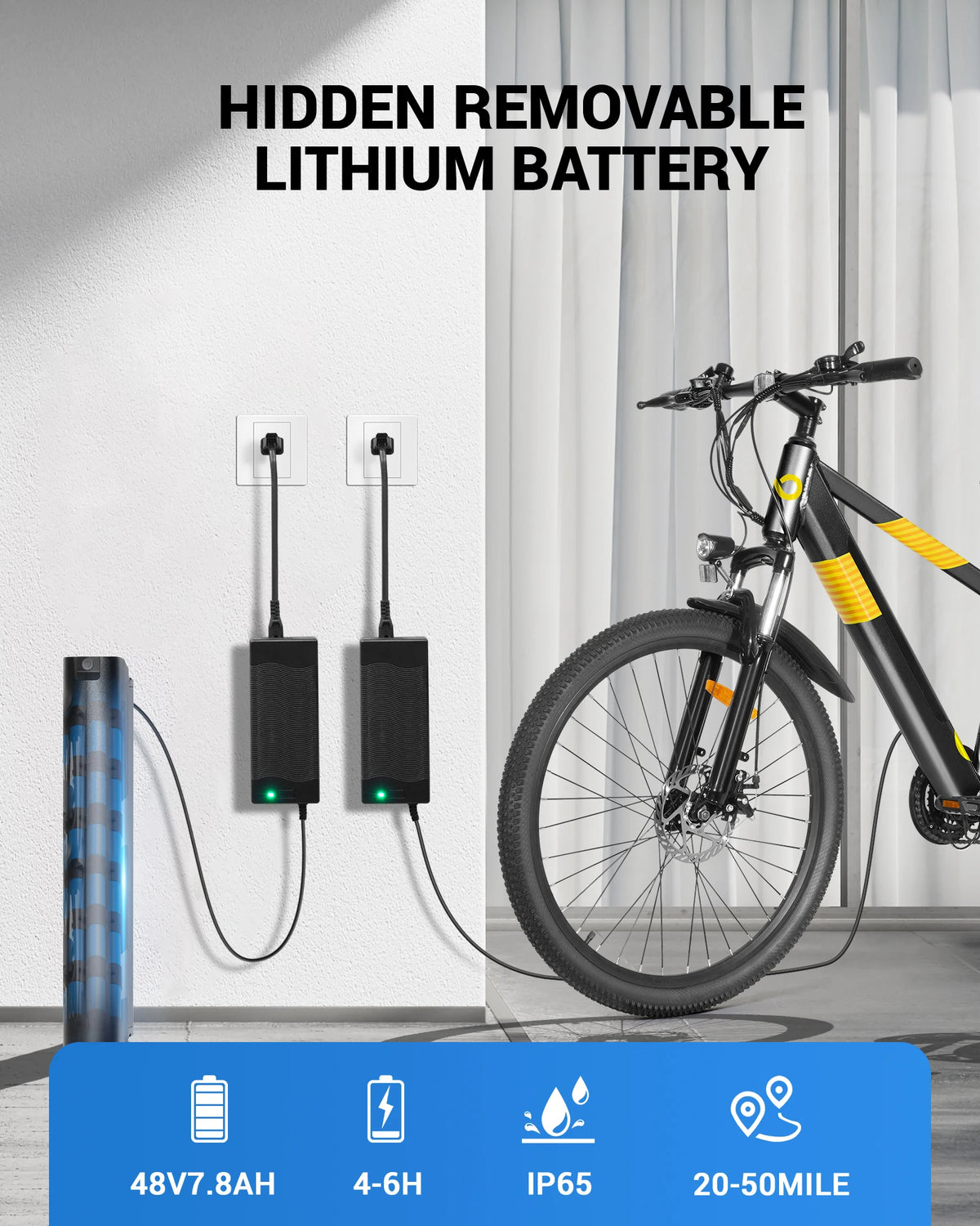 GYROOR 550W Electric Bike With 48V Removable Battery