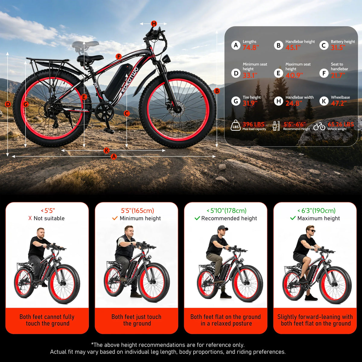 Eoeotwo Electric Fat Tire Bike 48V High Speed Mountain Ebike