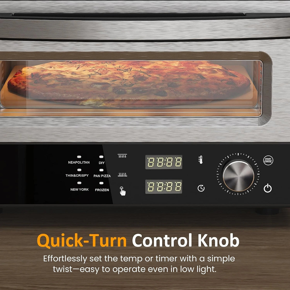 Portable Electric Pizza Oven With Preset Cooking And Baking Stone