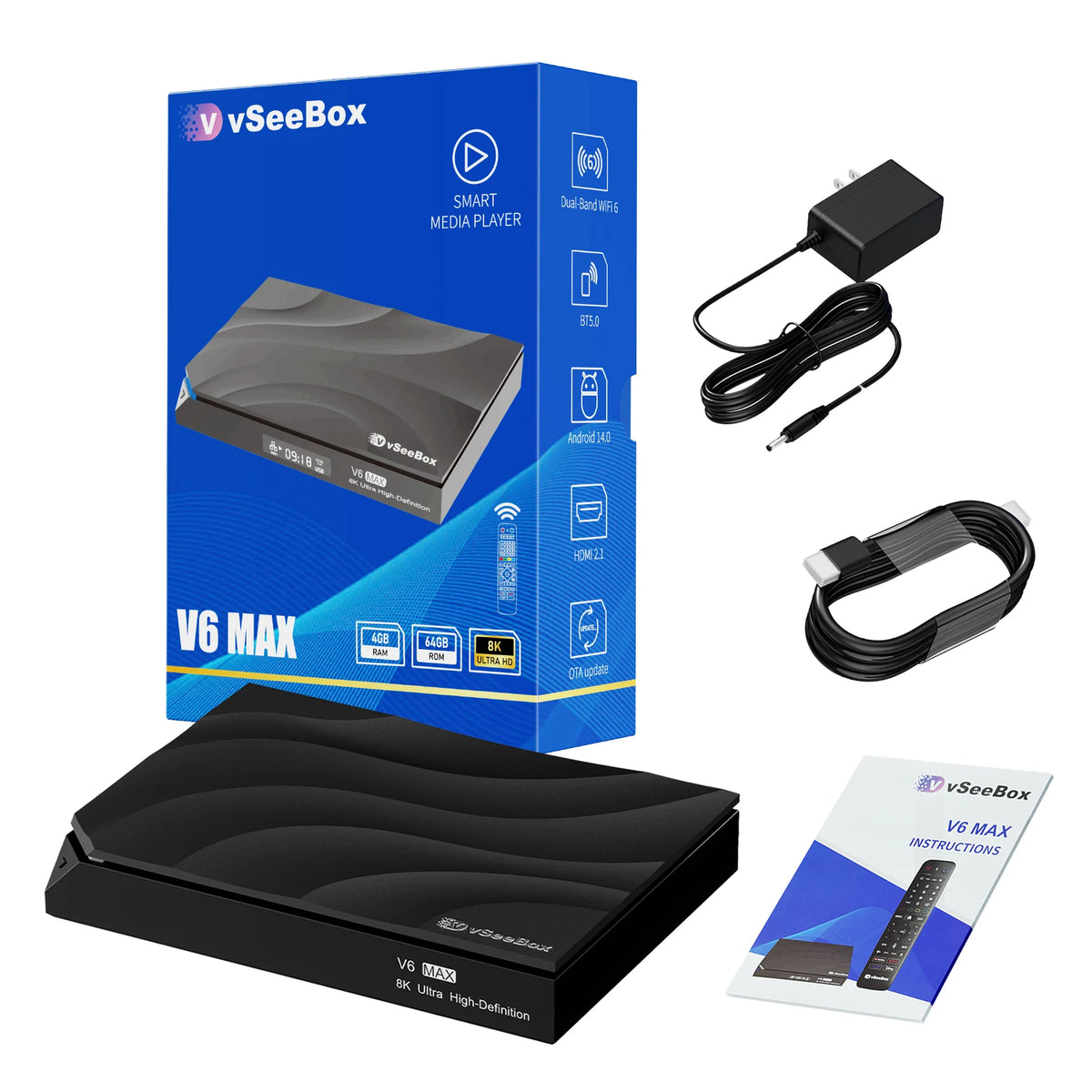 vSeeBox V6 Max Android 8K Streaming Player Voice Control