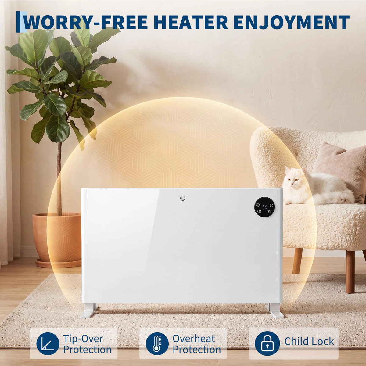 Gaomon Convection Space Heater With Remote And Adjustable Thermostat