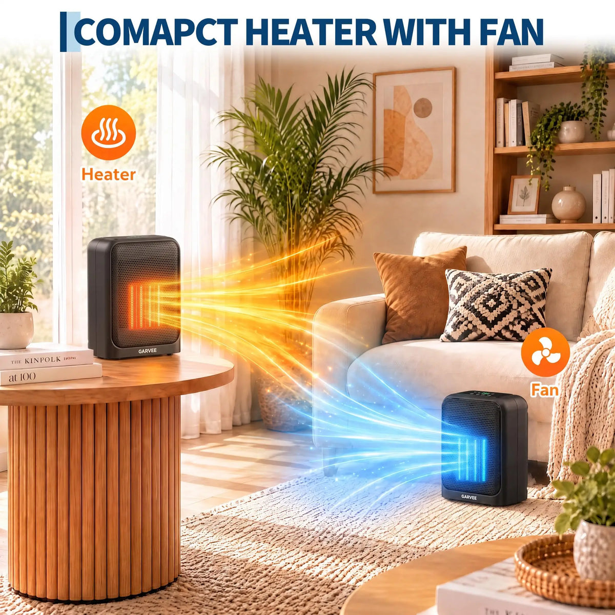 HiMISS Portable Ceramic Space Heater With Adjustable Thermostat