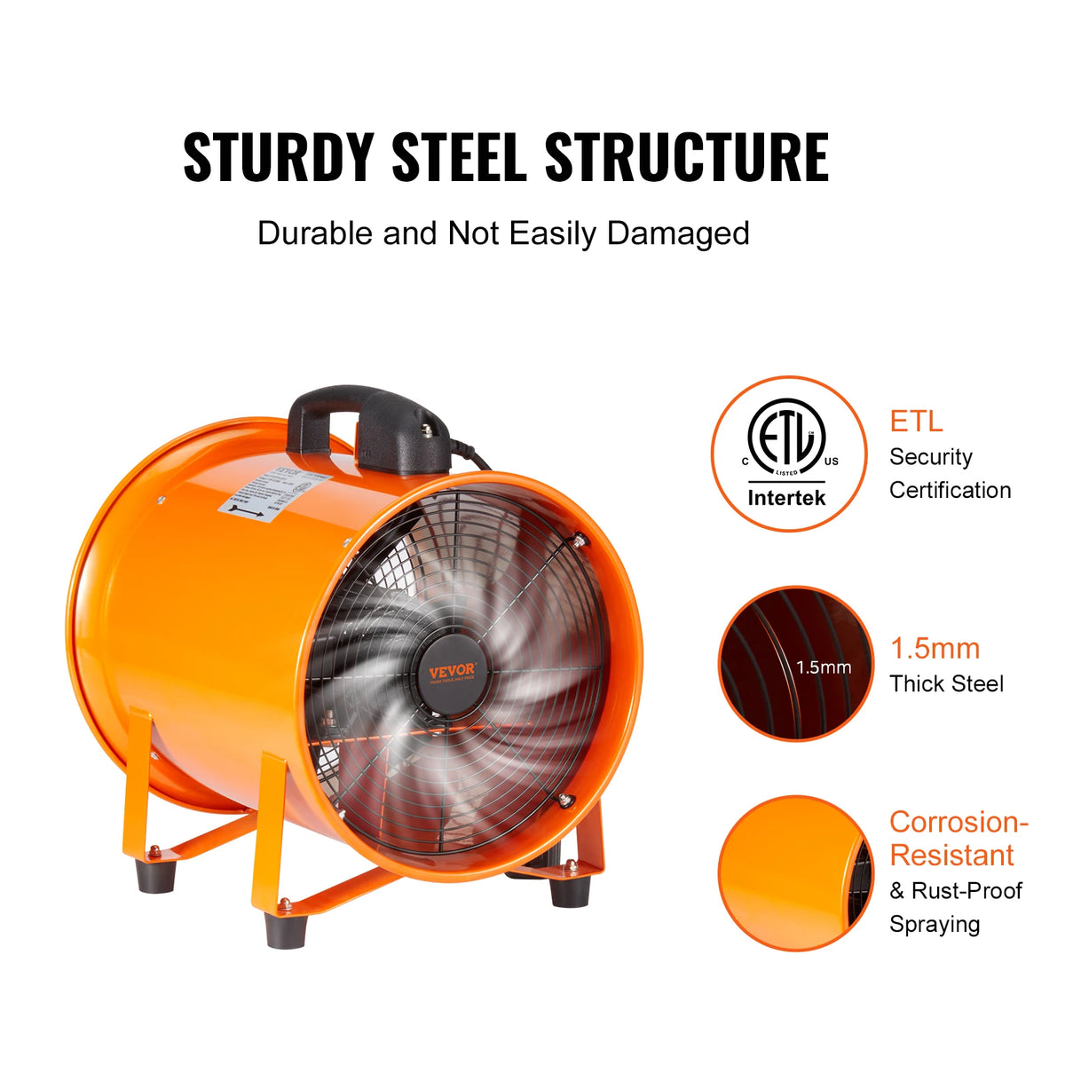 SucceBuy Industrial Exhaust Fan With Ventilation Duct Hose