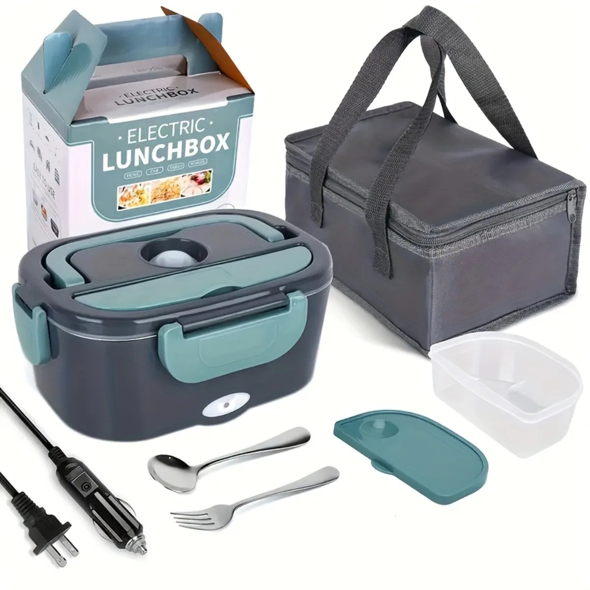 COBASPORT Portable Double Compartment Electric Lunch Box Food Heater