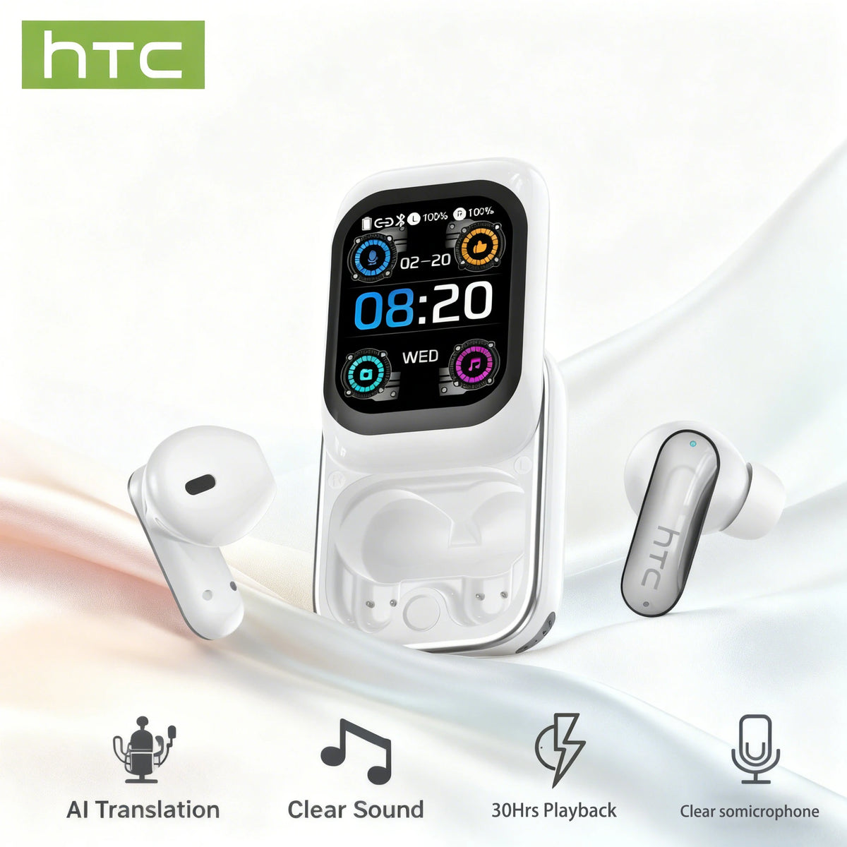 Wireless Bluetooth Earbuds With Noise Cancelling And AI Translation Features