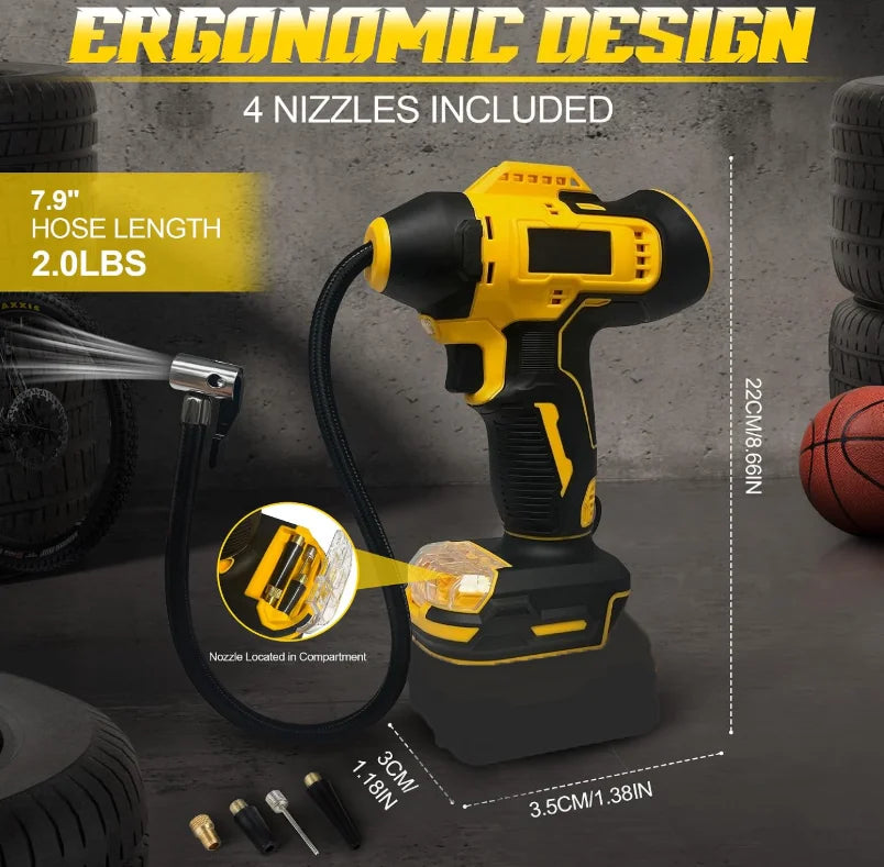 Portable Tire Inflator Air Compressor With Digital Display DeWalt Compatible
