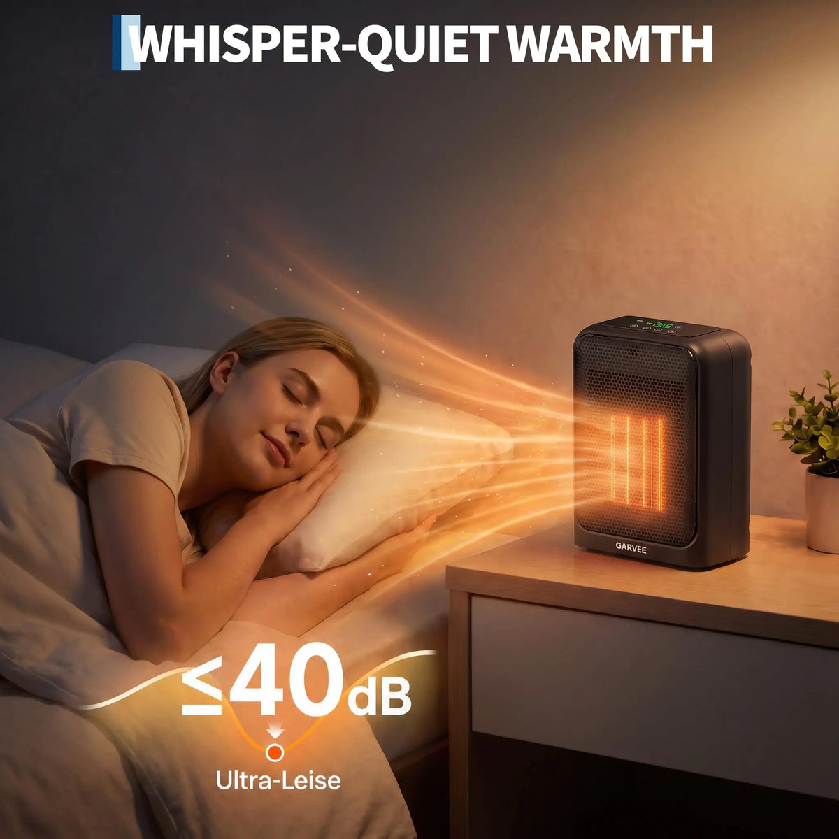 HiMISS Portable Ceramic Space Heater With Adjustable Thermostat